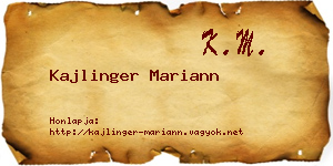 Kajlinger Mariann névjegykártya