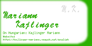 mariann kajlinger business card